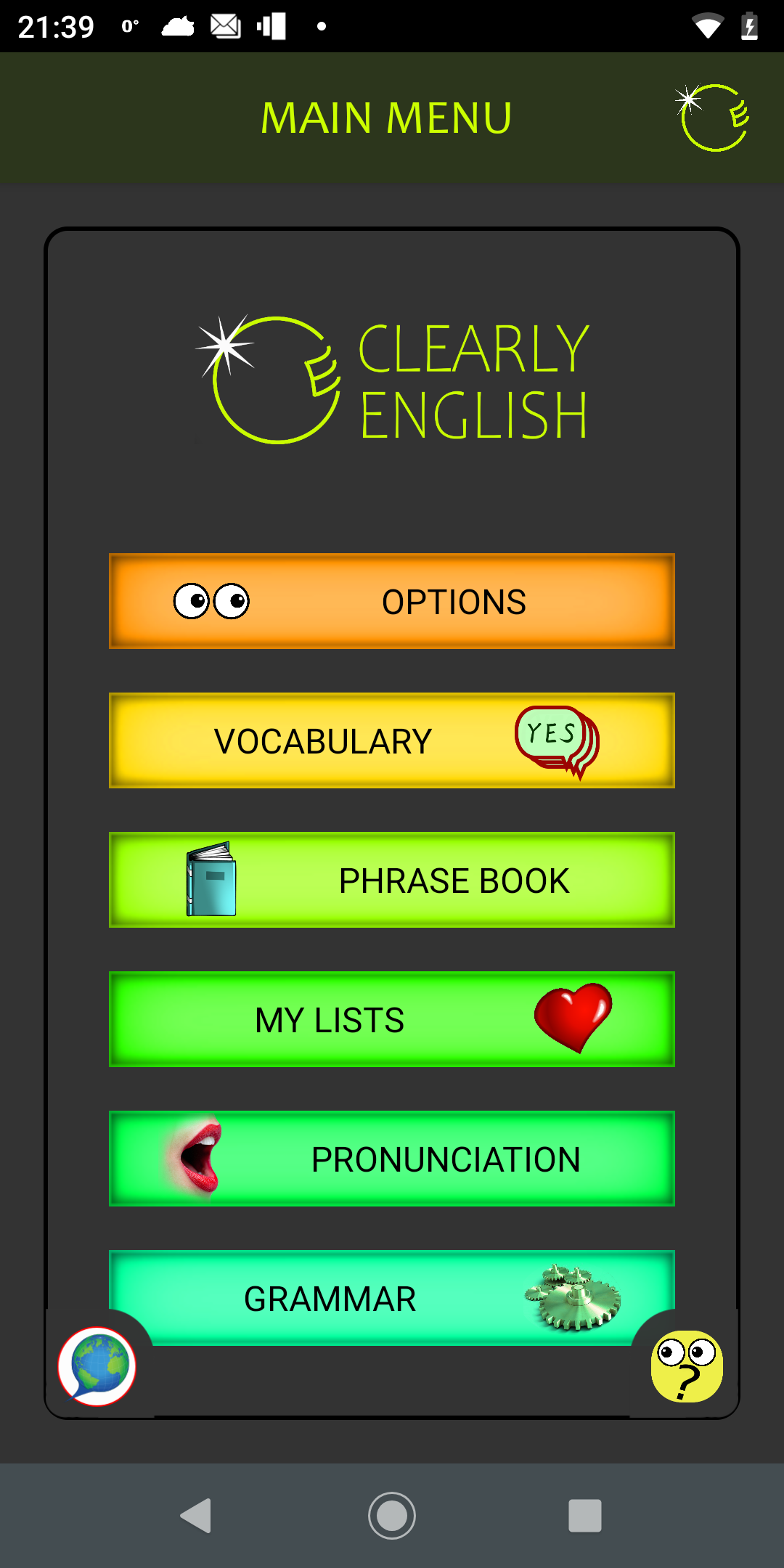 Main Menu